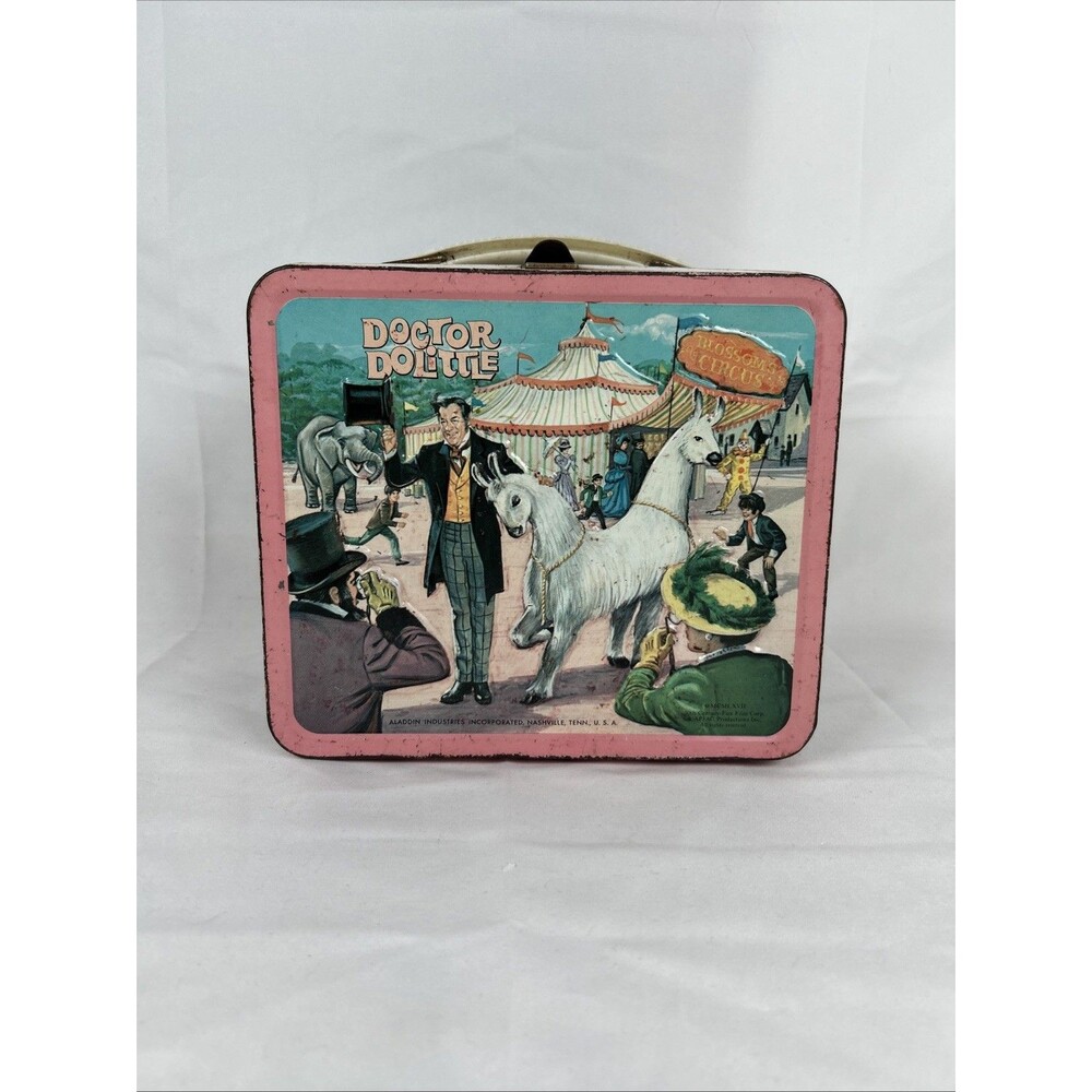 Vintage Doctor Dolittle Metal Lunch Box by Aladdin no thermos 1967 Lunch Pail